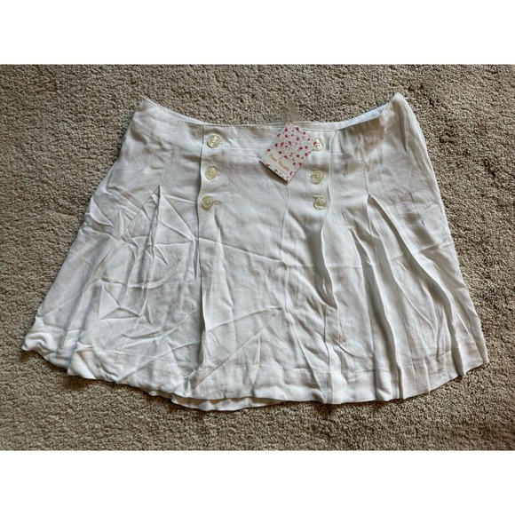 Free People Dresses & Skirts - Free People Lovers Lane Pleated Mini Skirt White Size 10